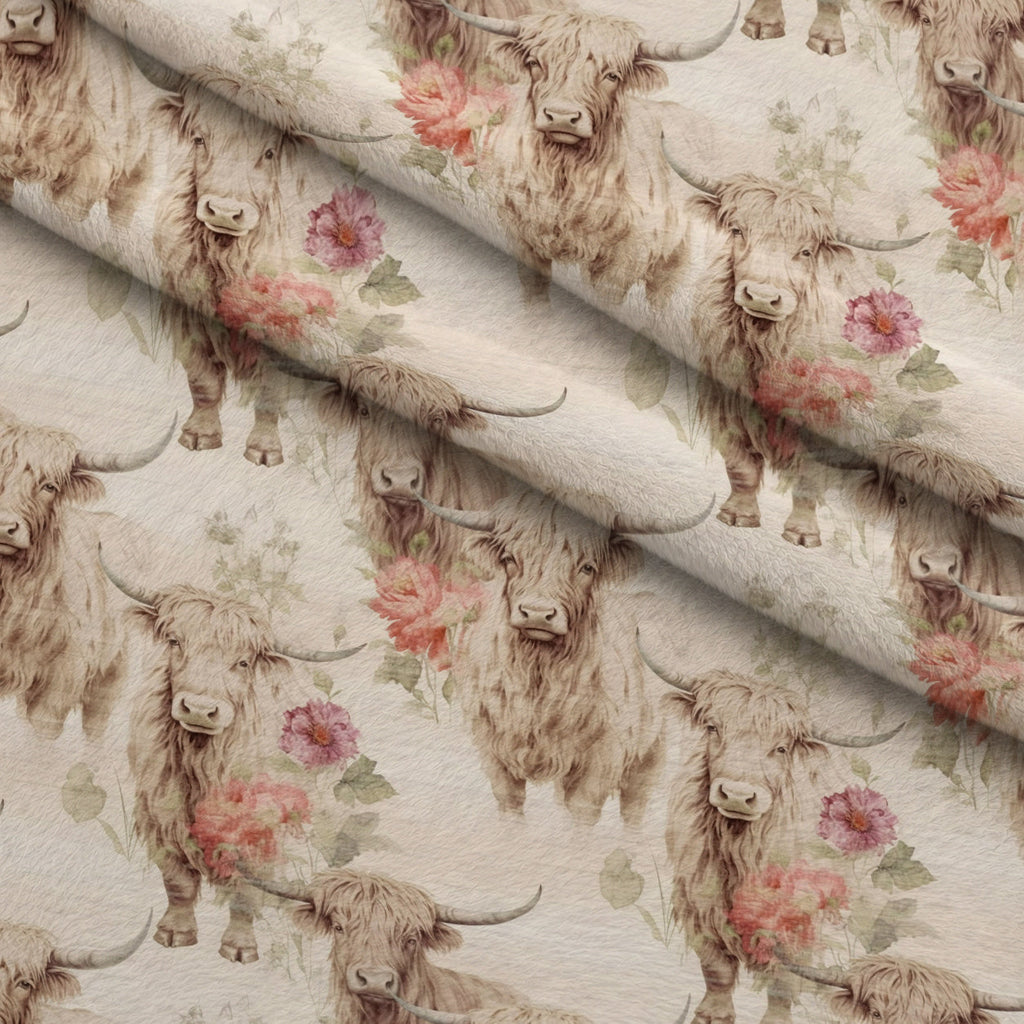 Prairie Petals Pattern 9 Fleece Fabric — fleece fabric folded close-up preview (mv-fleece-v1:lying)