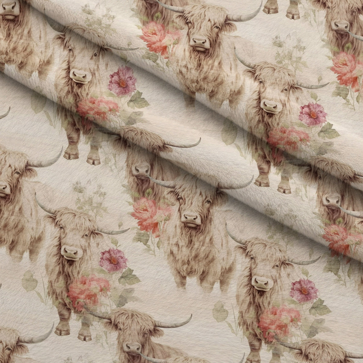 Prairie Petals Pattern 9 Fleece Fabric — fleece fabric folded close-up preview (mv-fleece-v1:lying)