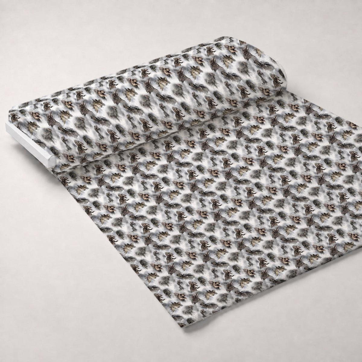 Prehistoric Mist Pattern 1 Fleece Fabric — fleece fabric unrolled bolt preview (mv-fleece-v1:bolt)
