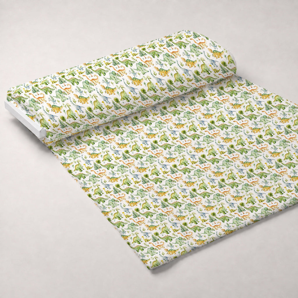 Prehistoric Pals Pattern 10 Fleece Fabric — fleece fabric unrolled bolt preview (mv-fleece-v1:bolt)