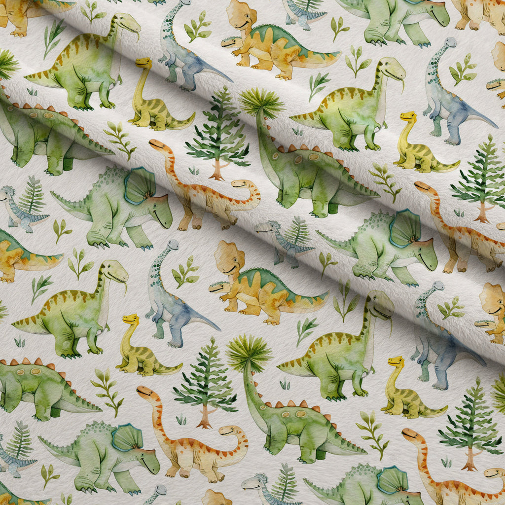 Prehistoric Pals Pattern 10 Fleece Fabric — fleece fabric folded close-up preview (mv-fleece-v1:lying)