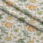 Prehistoric Pals Pattern 11 Fleece Fabric — fleece fabric folded close-up preview (mv-fleece-v1:lying)