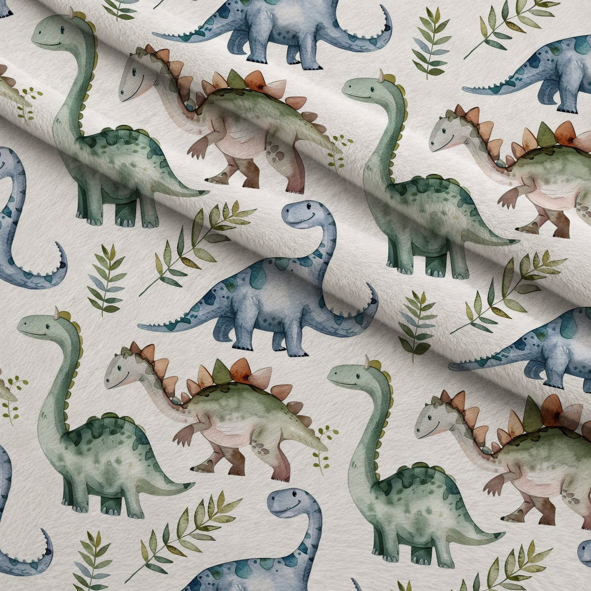Prehistoric Pals Pattern 12 Fleece Fabric — fleece fabric folded close-up preview (mv-fleece-v1:lying)