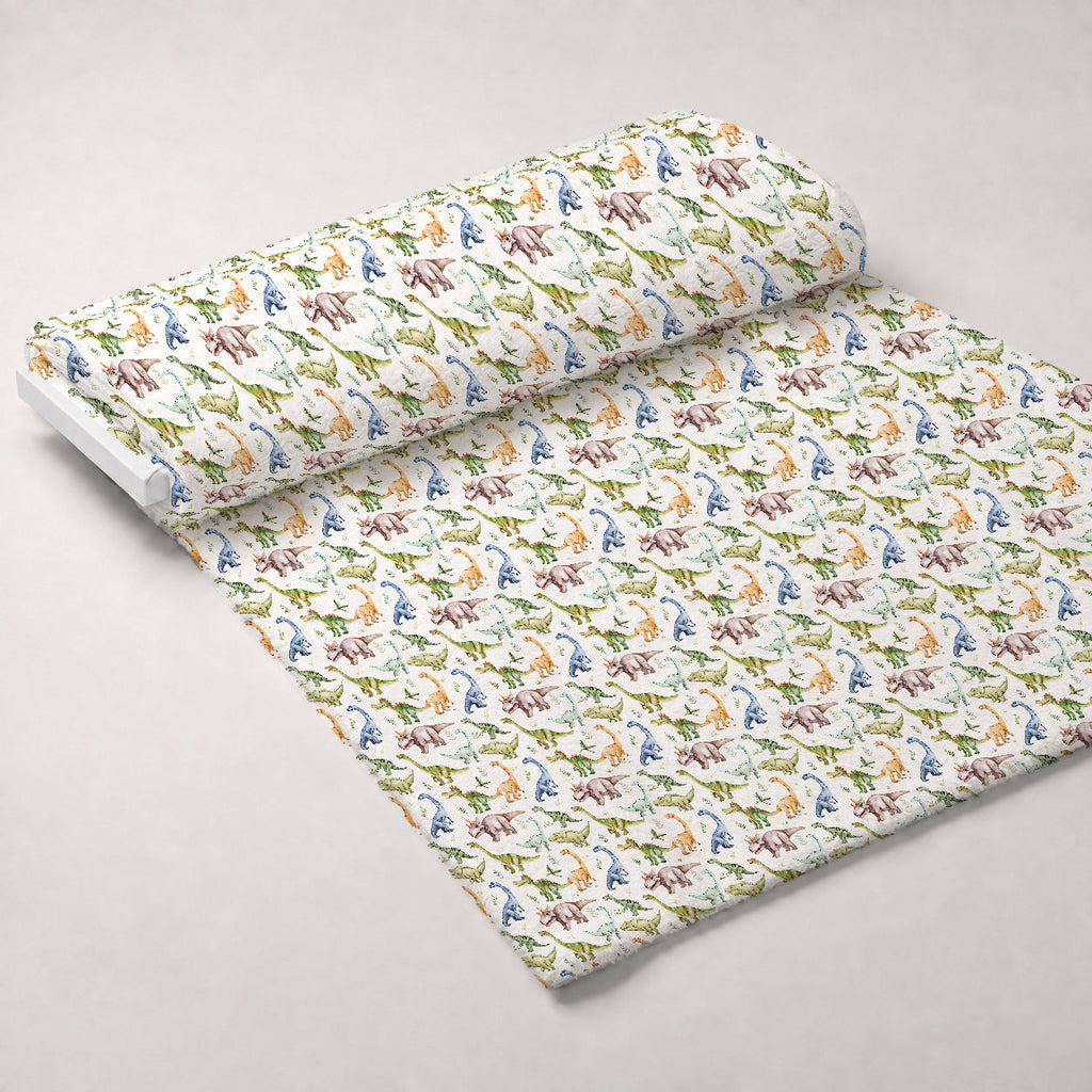 Prehistoric Pals Pattern 2 Fleece Fabric — fleece fabric unrolled bolt preview (mv-fleece-v1:bolt)