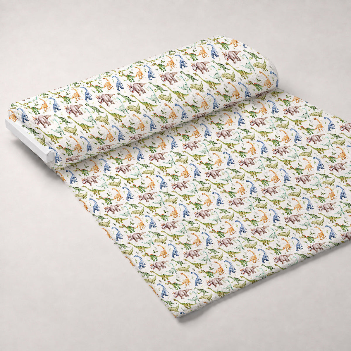 Prehistoric Pals Pattern 2 Fleece Fabric — fleece fabric unrolled bolt preview (mv-fleece-v1:bolt)