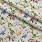 Prehistoric Pals Pattern 2 Fleece Fabric — fleece fabric folded close-up preview (mv-fleece-v1:lying)