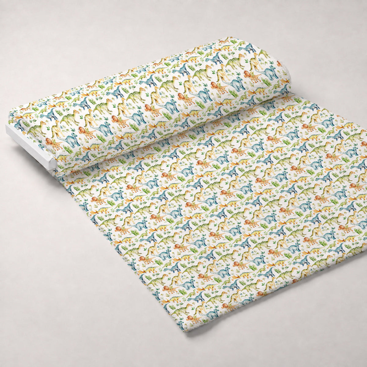 Prehistoric Pals Pattern 5 Fleece Fabric — fleece fabric unrolled bolt preview (mv-fleece-v1:bolt)