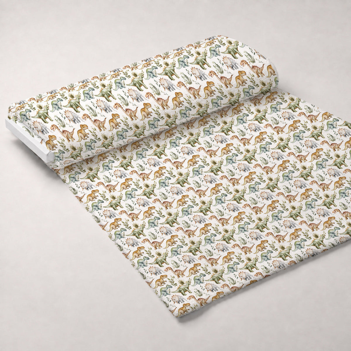 Prehistoric Pals Pattern 6 Fleece Fabric — fleece fabric unrolled bolt preview (mv-fleece-v1:bolt)