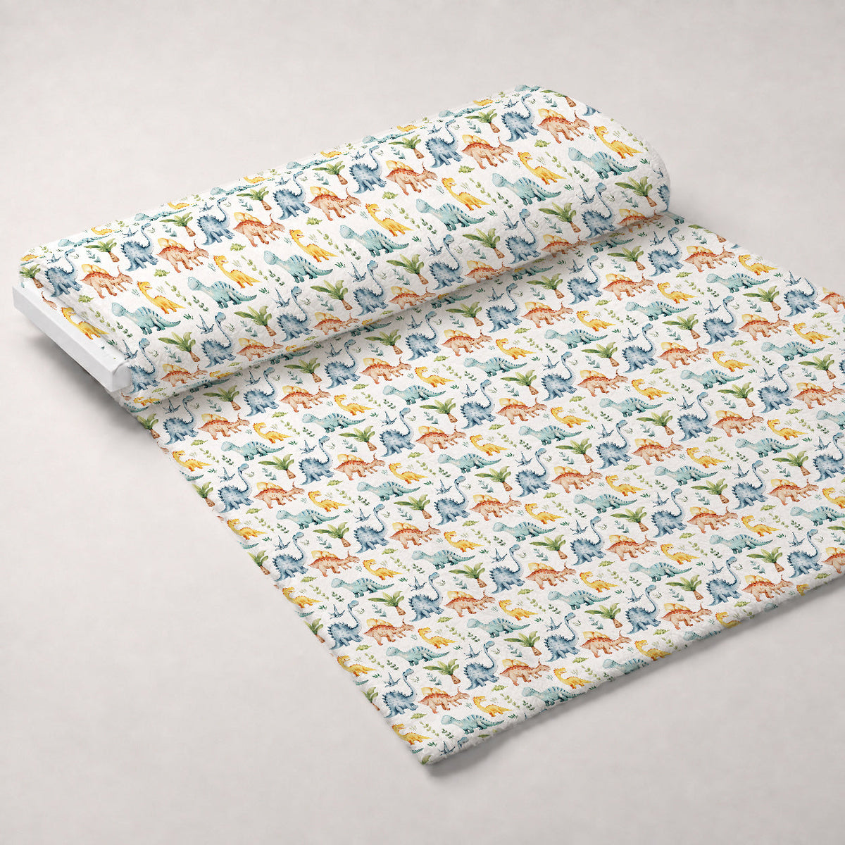 Prehistoric Pals Pattern 8 Fleece Fabric — fleece fabric unrolled bolt preview (mv-fleece-v1:bolt)