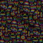 Pride Neon Outline Fleece Fabric — fleece fabric folded close-up preview (mv-fleece-v1:lying)