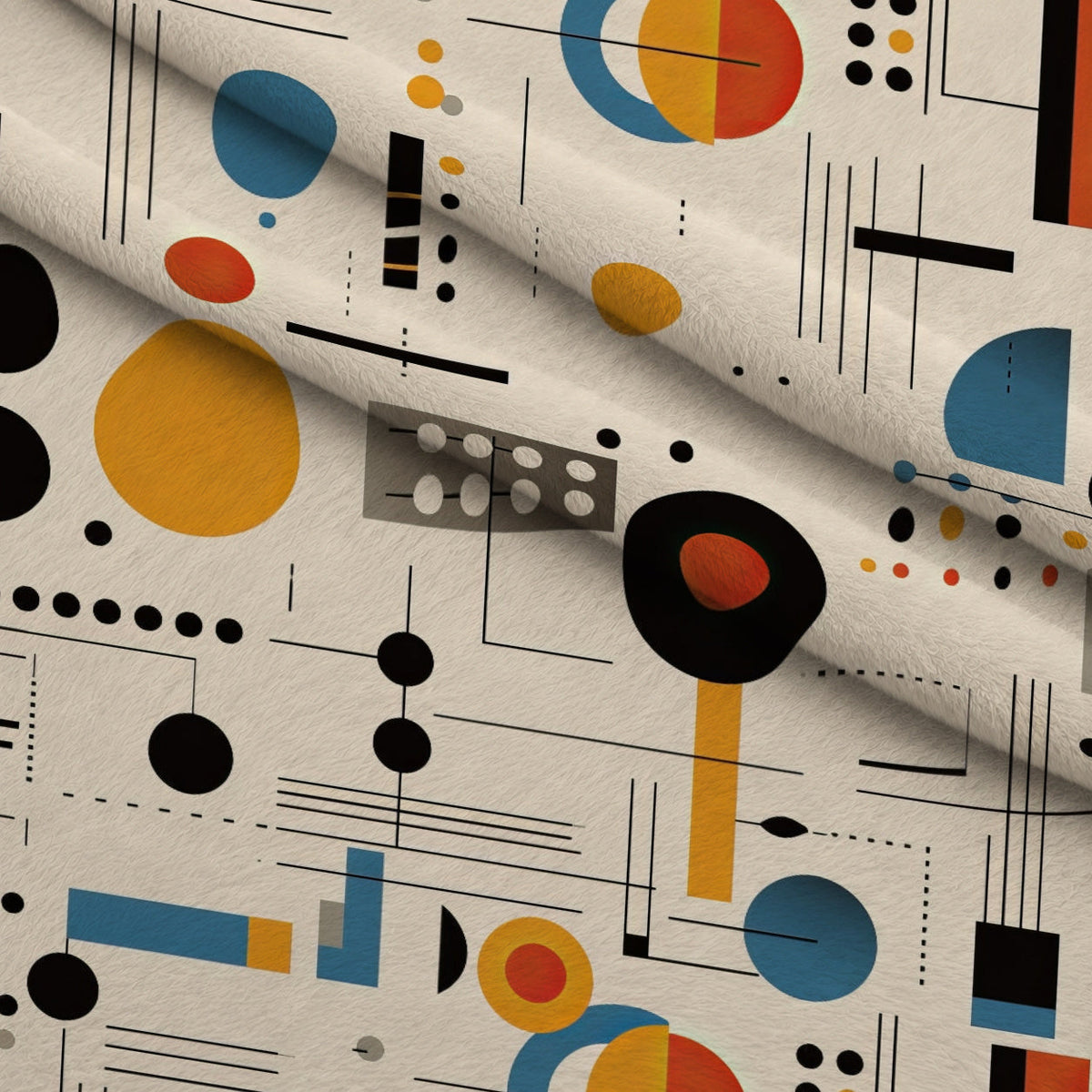 Primary Geometry Pattern 11 Fleece Fabric — fleece fabric folded close-up preview (mv-fleece-v1:lying)