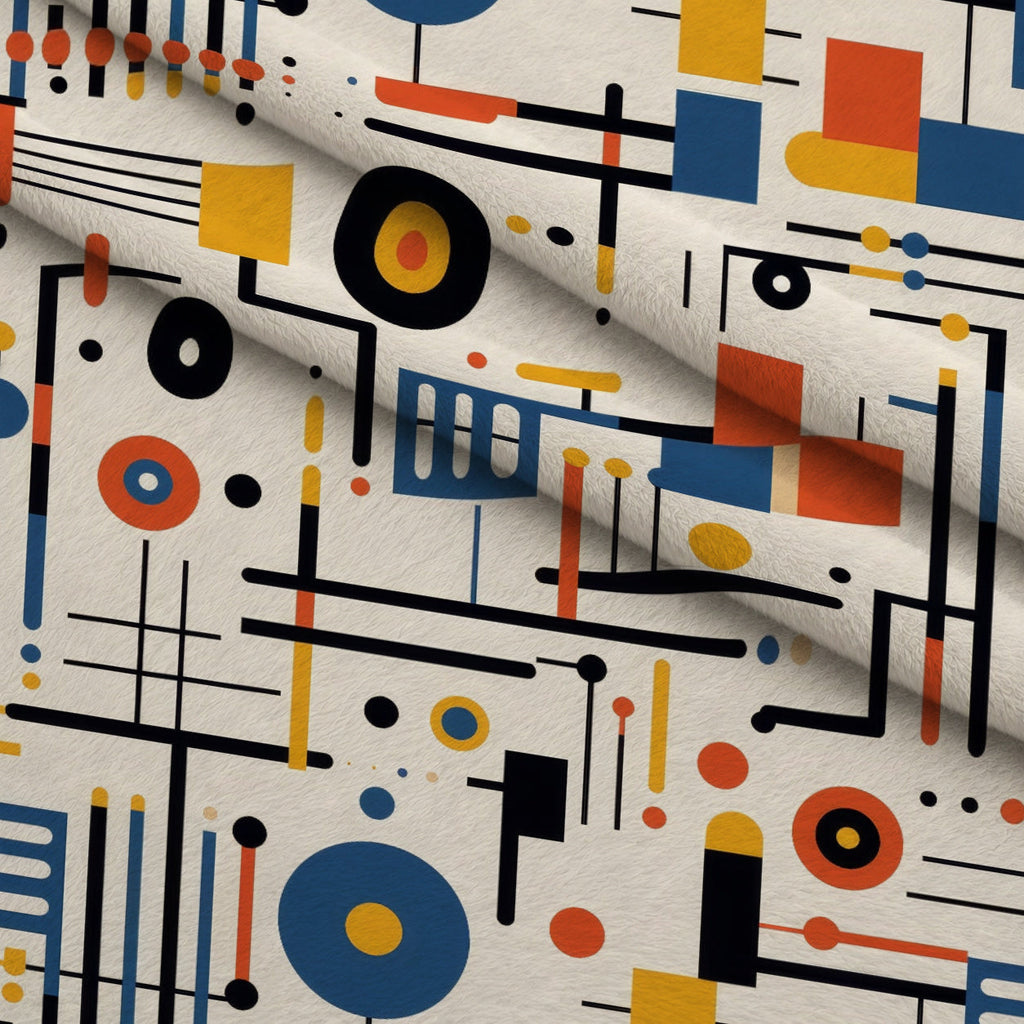 Primary Geometry Pattern 12 Fleece Fabric — fleece fabric folded close-up preview (mv-fleece-v1:lying)