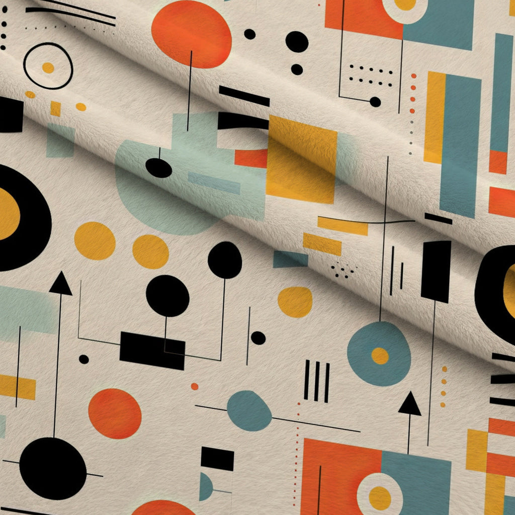 Primary Geometry Pattern 4 Fleece Fabric — fleece fabric folded close-up preview (mv-fleece-v1:lying)