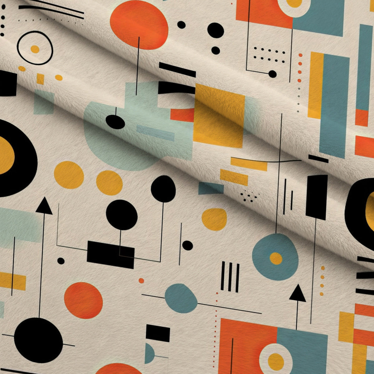 Primary Geometry Pattern 4 Fleece Fabric — fleece fabric folded close-up preview (mv-fleece-v1:lying)