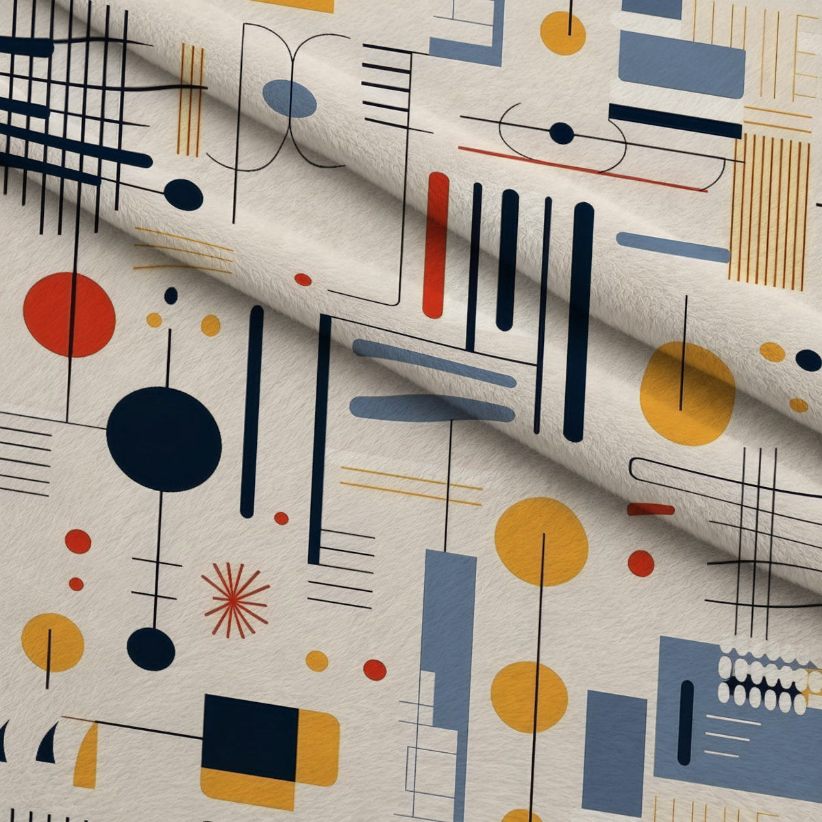 Primary Geometry Pattern 6 Fleece Fabric — fleece fabric folded close-up preview (mv-fleece-v1:lying)