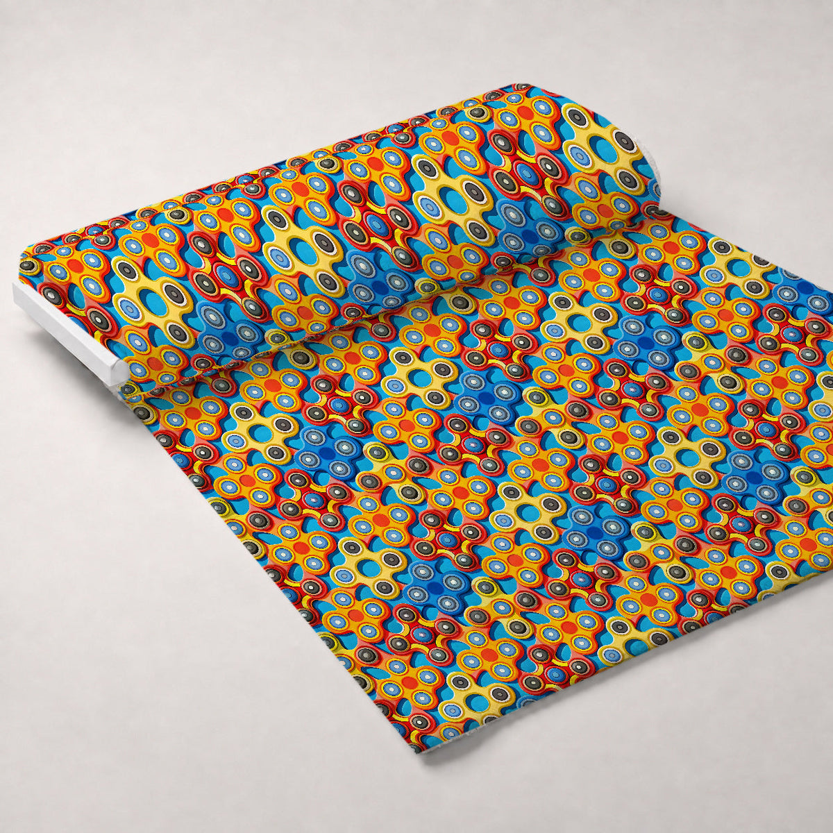 Primary Whirl Pattern 1 Fleece Fabric — fleece fabric unrolled bolt preview (mv-fleece-v1:bolt)