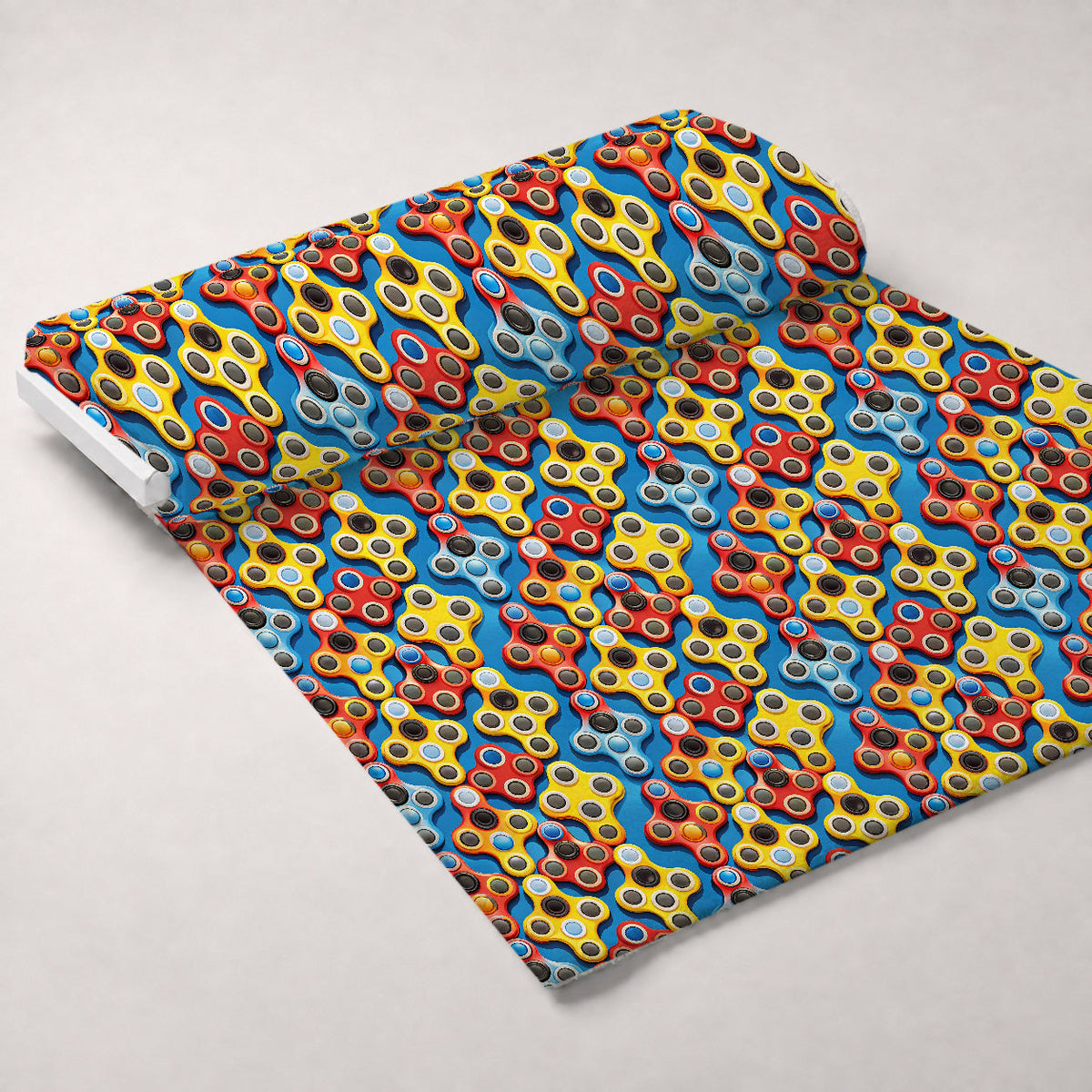 Primary Whirl Pattern 2 Fleece Fabric — fleece fabric unrolled bolt preview (mv-fleece-v1:bolt)