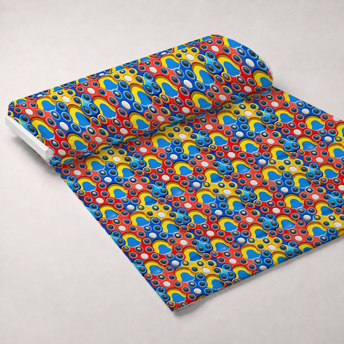 Primary Whirl Pattern 5 Fleece Fabric — fleece fabric unrolled bolt preview (mv-fleece-v1:bolt)
