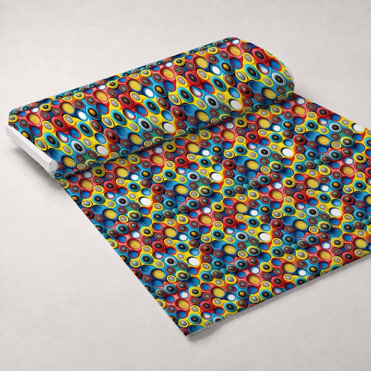Primary Whirl Pattern 6 Fleece Fabric — fleece fabric unrolled bolt preview (mv-fleece-v1:bolt)