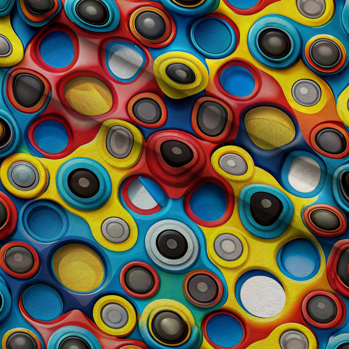 Primary Whirl Pattern 6 Fleece Fabric — fleece fabric folded close-up preview (mv-fleece-v1:lying)