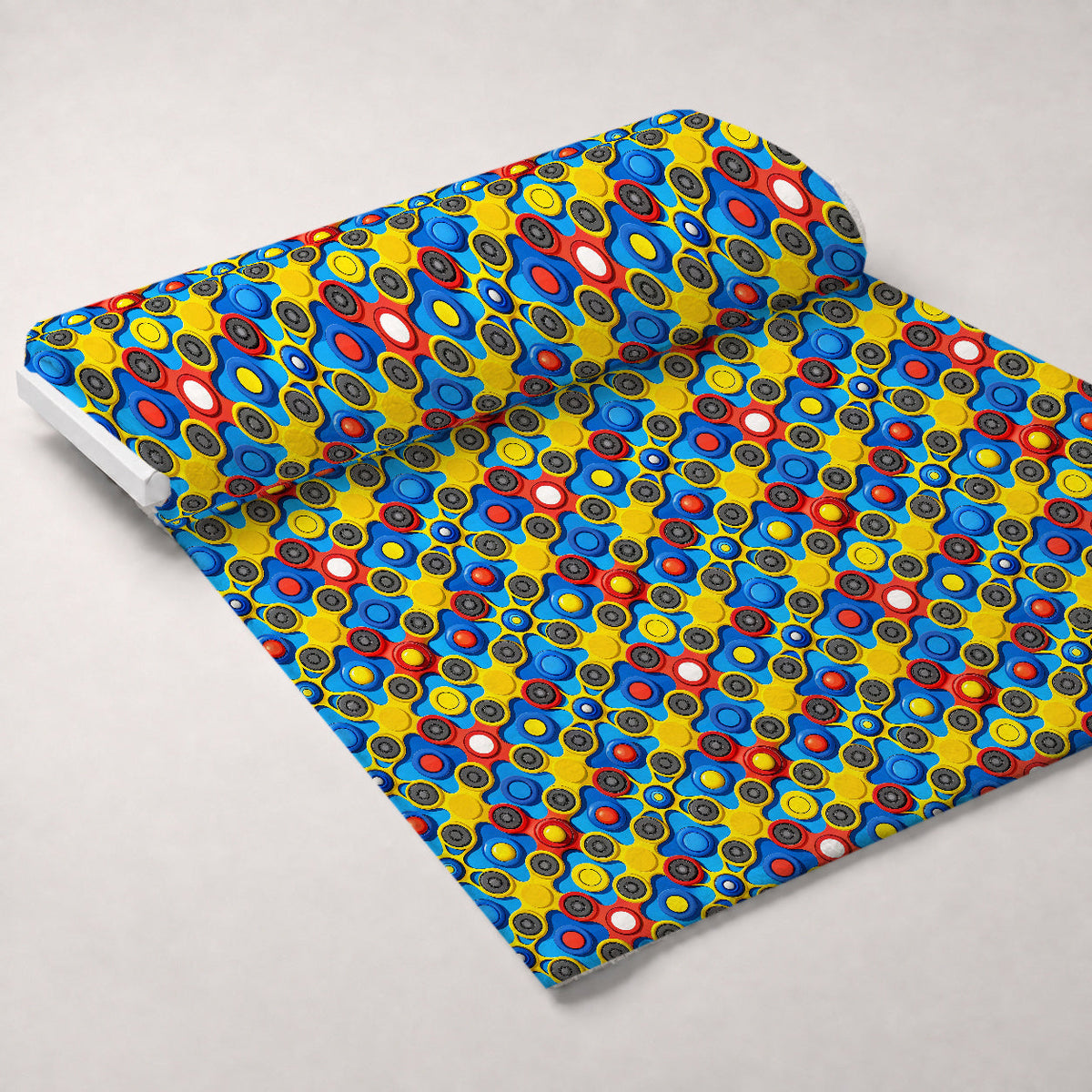 Primary Whirl Pattern 8 Fleece Fabric — fleece fabric unrolled bolt preview (mv-fleece-v1:bolt)