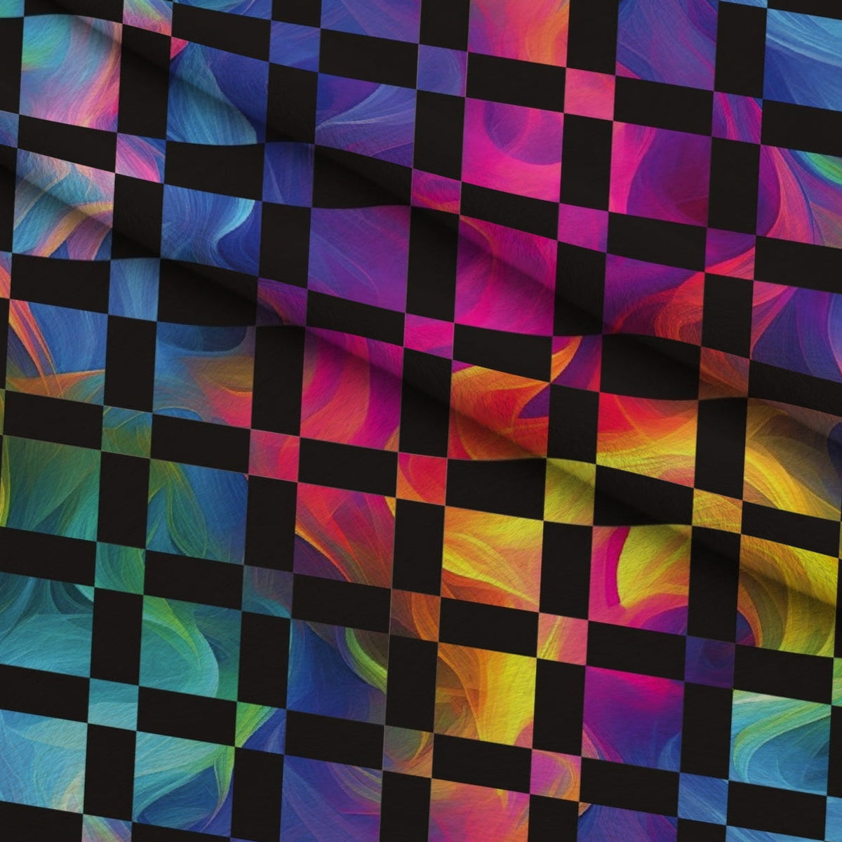 Prism Petals Pattern 15 Fleece Fabric — fleece fabric folded close-up preview (mv-fleece-v1:lying)