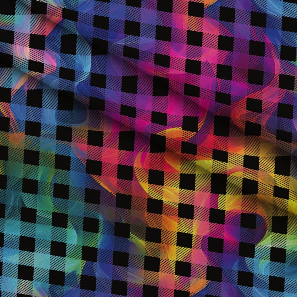 Prism Petals Pattern 17 Fleece Fabric — fleece fabric folded close-up preview (mv-fleece-v1:lying)