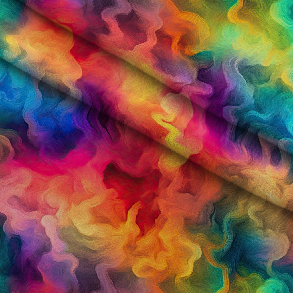 Prism Petals Pattern 2 Fleece Fabric — fleece fabric folded close-up preview (mv-fleece-v1:lying)