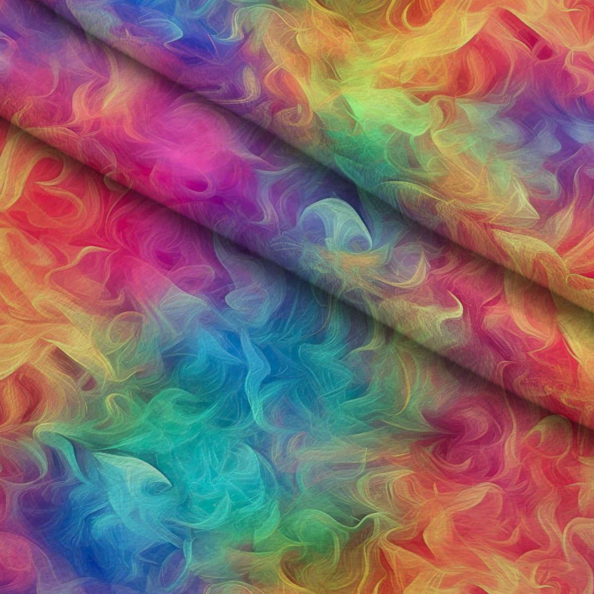 Prism Petals Pattern 3 Fleece Fabric — fleece fabric folded close-up preview (mv-fleece-v1:lying)