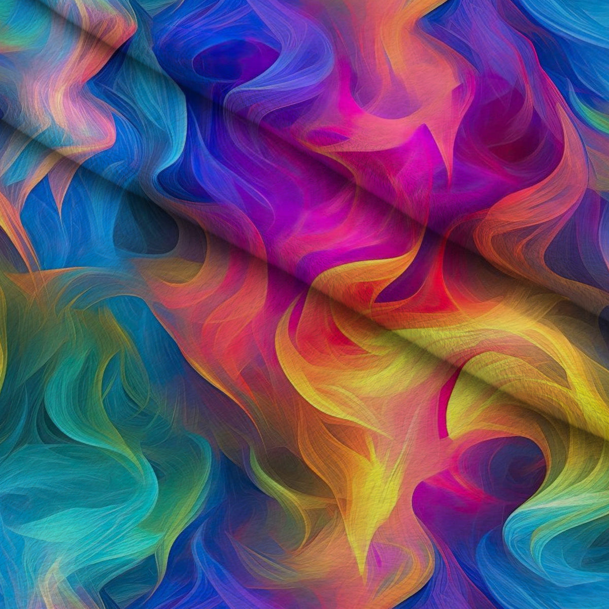 Prism Petals Pattern 8 Fleece Fabric — fleece fabric folded close-up preview (mv-fleece-v1:lying)