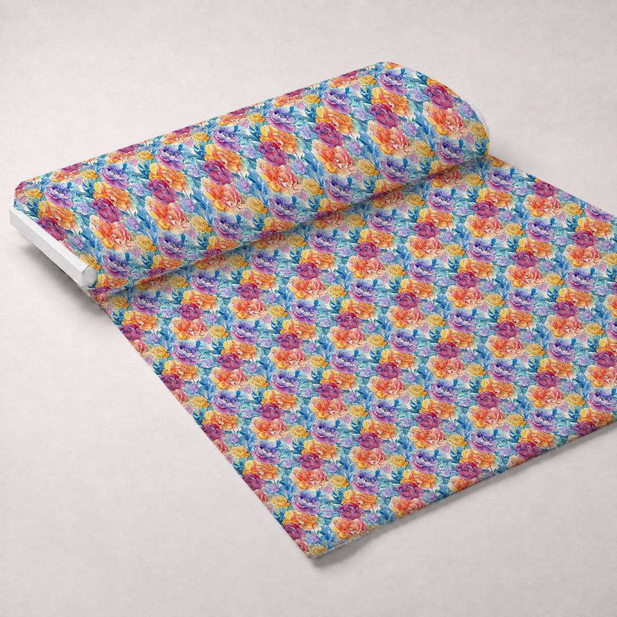 Prismatic Blooms Pattern 10 Fleece Fabric — fleece fabric unrolled bolt preview (mv-fleece-v1:bolt)