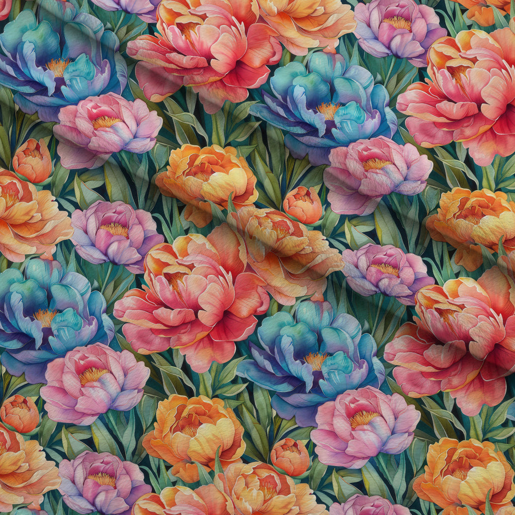 Prismatic Blooms Pattern 3 Fleece Fabric — fleece fabric folded close-up preview (mv-fleece-v1:lying)