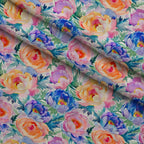 Prismatic Blooms Pattern 7 Fleece Fabric — fleece fabric folded close-up preview (mv-fleece-v1:lying)