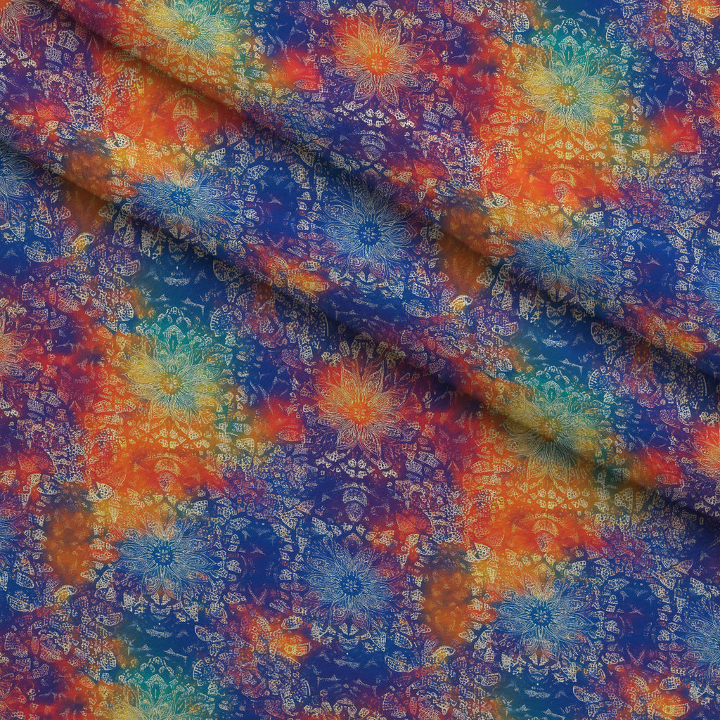 Prismatic Kaleidoscope Pattern 1 Fleece Fabric — fleece fabric folded close-up preview (mv-fleece-v1:lying)