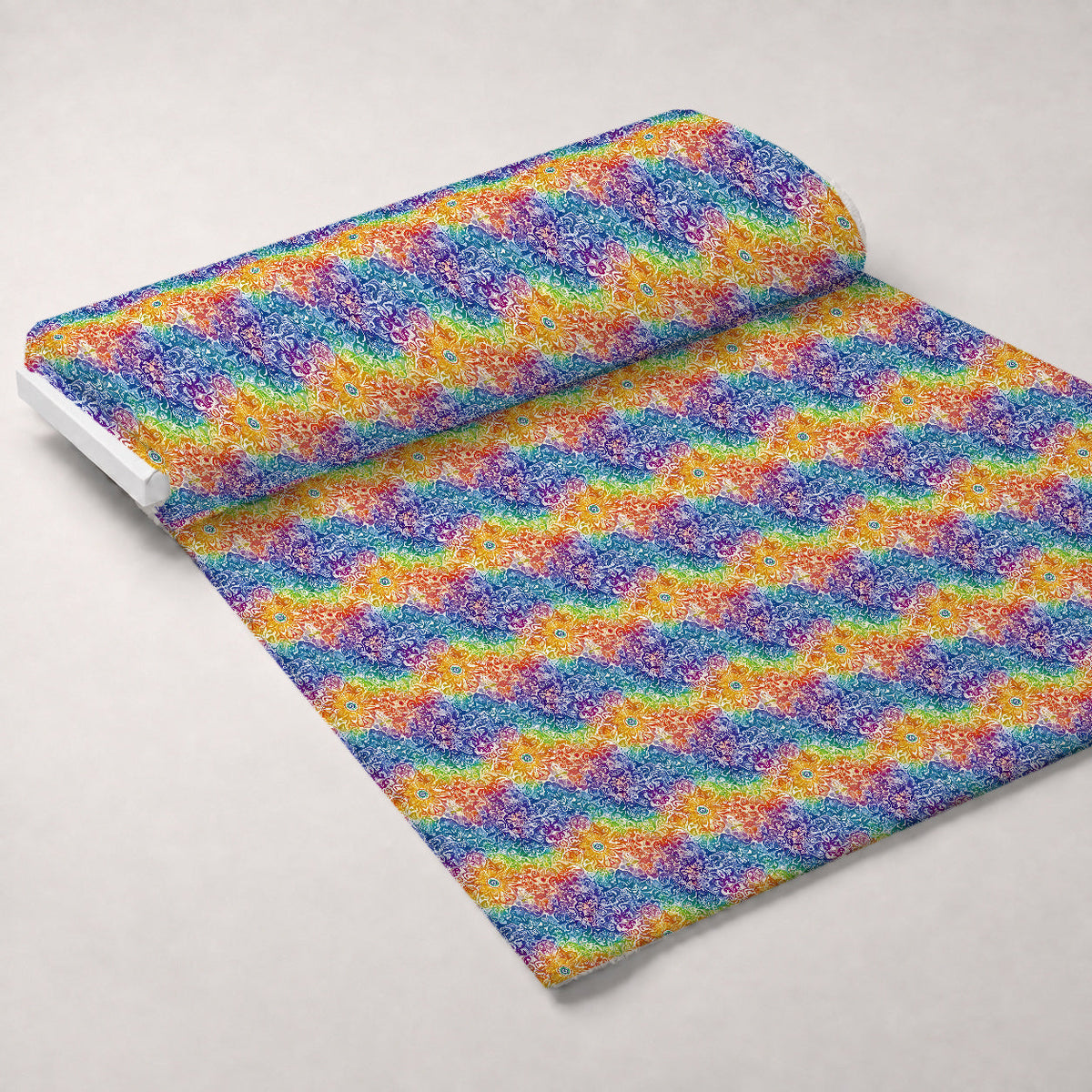 Prismatic Kaleidoscope Pattern 10 Fleece Fabric — fleece fabric unrolled bolt preview (mv-fleece-v1:bolt)
