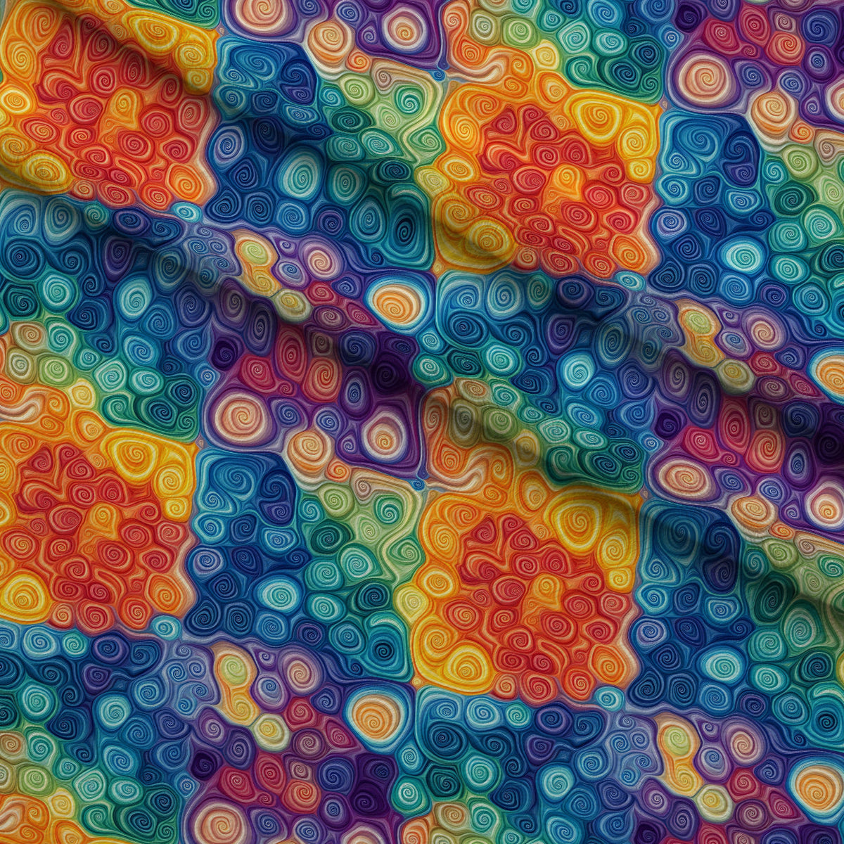 Prismatic Kaleidoscope Pattern 12 Fleece Fabric — fleece fabric folded close-up preview (mv-fleece-v1:lying)