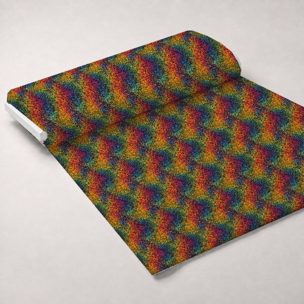 Prismatic Kaleidoscope Pattern 13 Fleece Fabric — fleece fabric unrolled bolt preview (mv-fleece-v1:bolt)