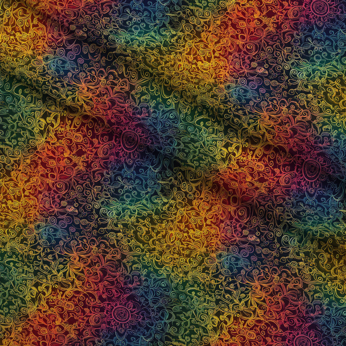 Prismatic Kaleidoscope Pattern 13 Fleece Fabric — fleece fabric folded close-up preview (mv-fleece-v1:lying)