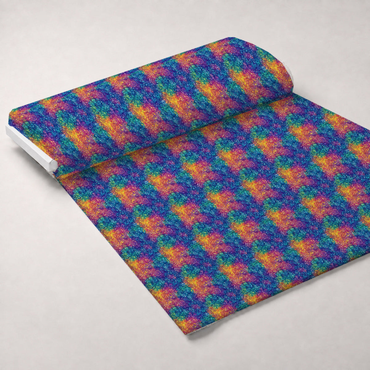 Prismatic Kaleidoscope Pattern 14 Fleece Fabric — fleece fabric unrolled bolt preview (mv-fleece-v1:bolt)