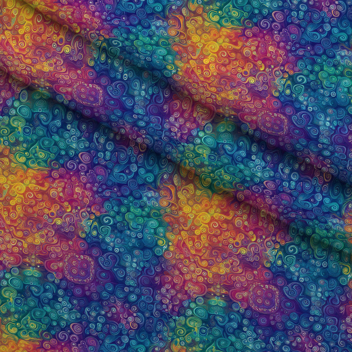 Prismatic Kaleidoscope Pattern 14 Fleece Fabric — fleece fabric folded close-up preview (mv-fleece-v1:lying)