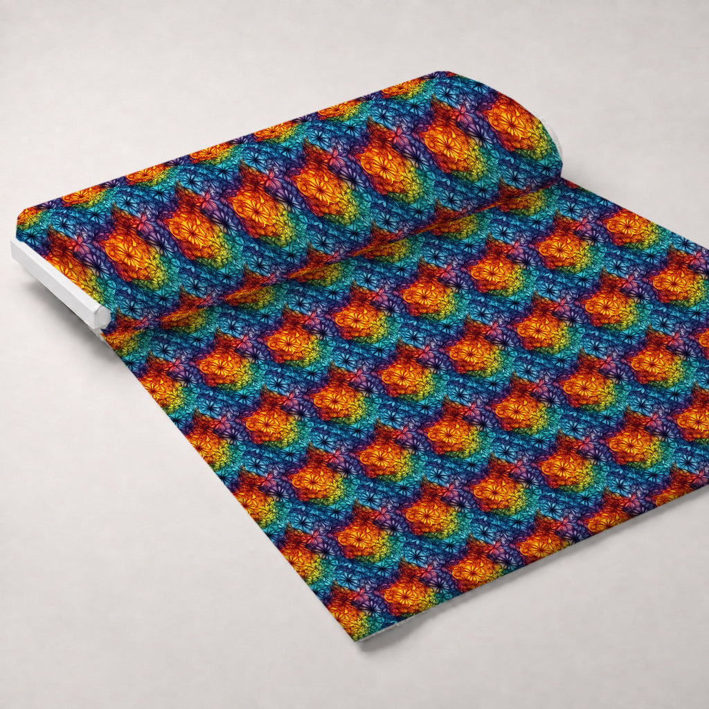 Prismatic Kaleidoscope Pattern 16 Fleece Fabric — fleece fabric unrolled bolt preview (mv-fleece-v1:bolt)