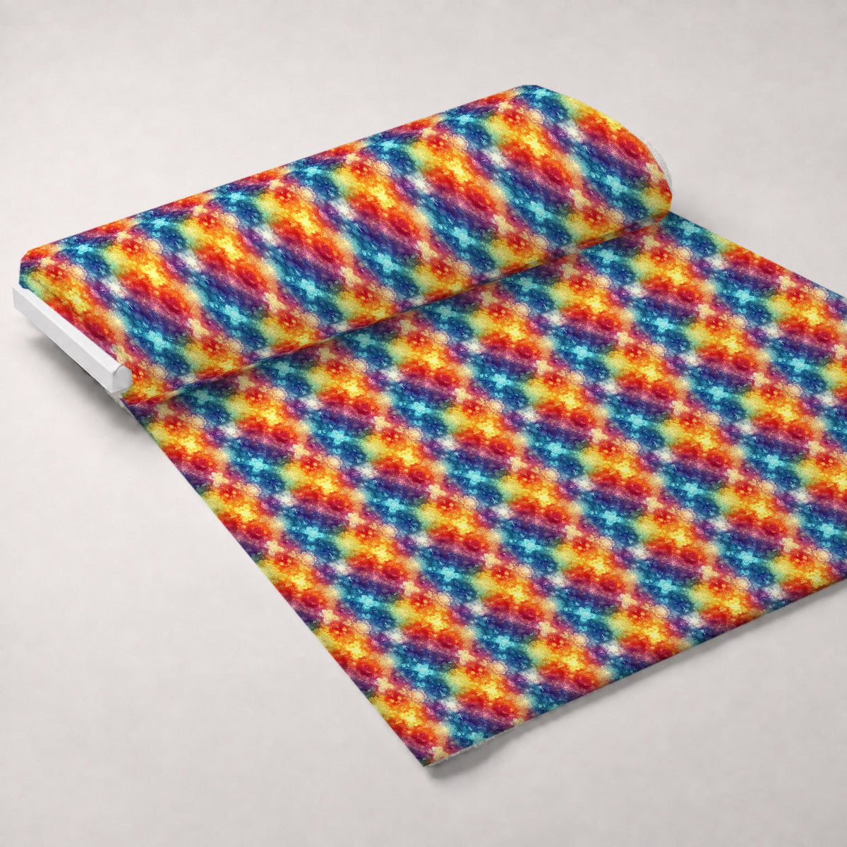 Prismatic Kaleidoscope Pattern 17 Fleece Fabric — fleece fabric unrolled bolt preview (mv-fleece-v1:bolt)