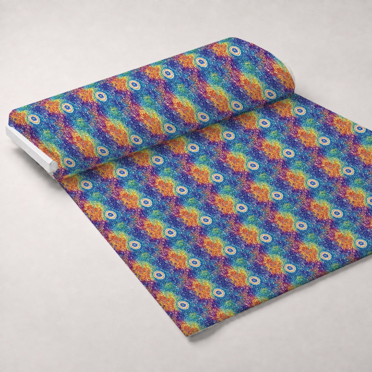 Prismatic Kaleidoscope Pattern 18 Fleece Fabric — fleece fabric unrolled bolt preview (mv-fleece-v1:bolt)