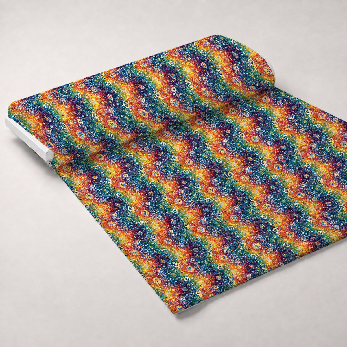 Prismatic Kaleidoscope Pattern 2 Fleece Fabric — fleece fabric unrolled bolt preview (mv-fleece-v1:bolt)