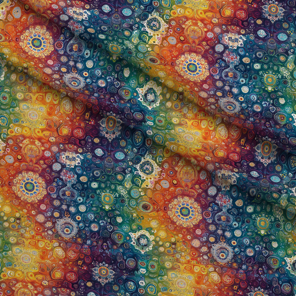 Prismatic Kaleidoscope Pattern 2 Fleece Fabric — fleece fabric folded close-up preview (mv-fleece-v1:lying)