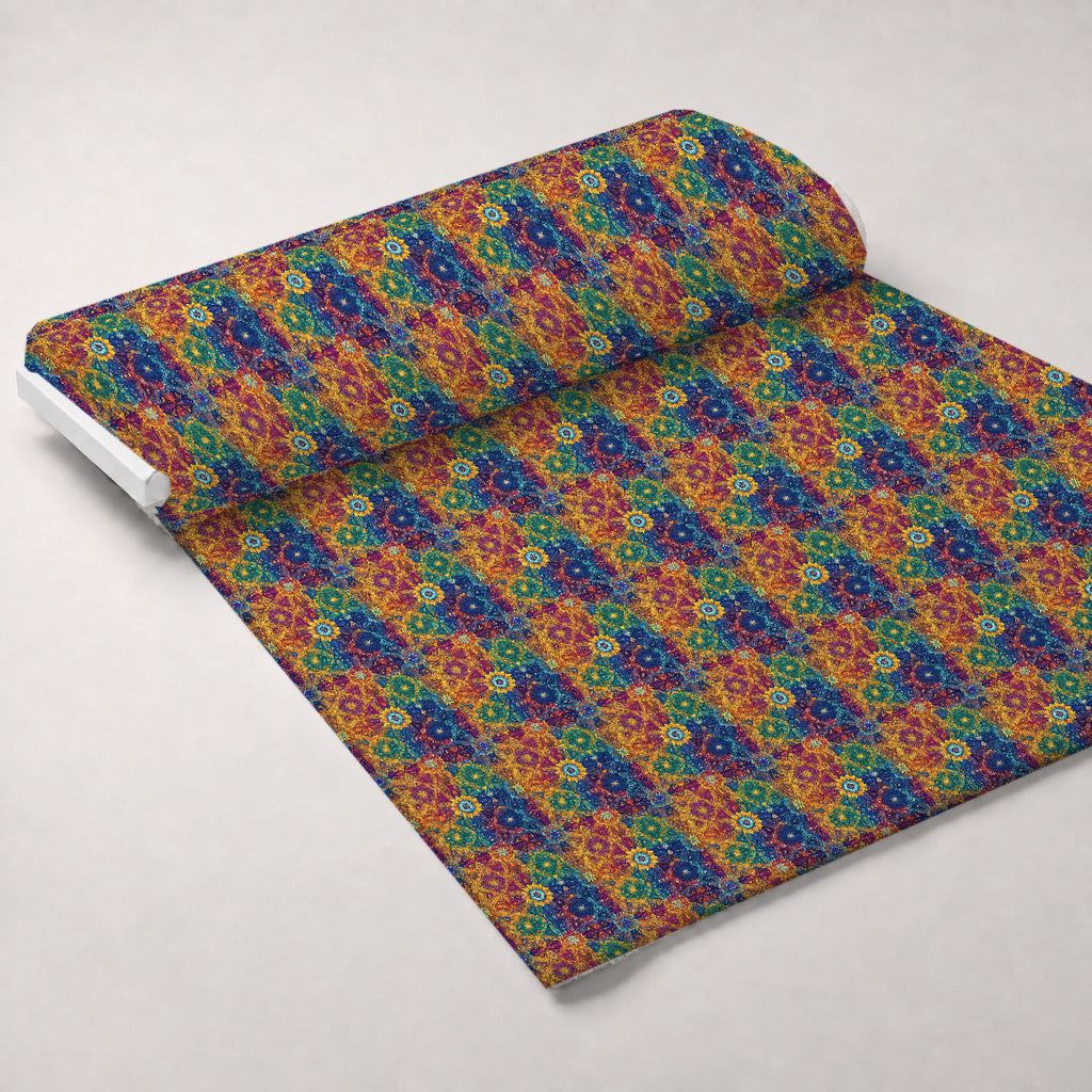 Prismatic Kaleidoscope Pattern 20 Fleece Fabric — fleece fabric unrolled bolt preview (mv-fleece-v1:bolt)