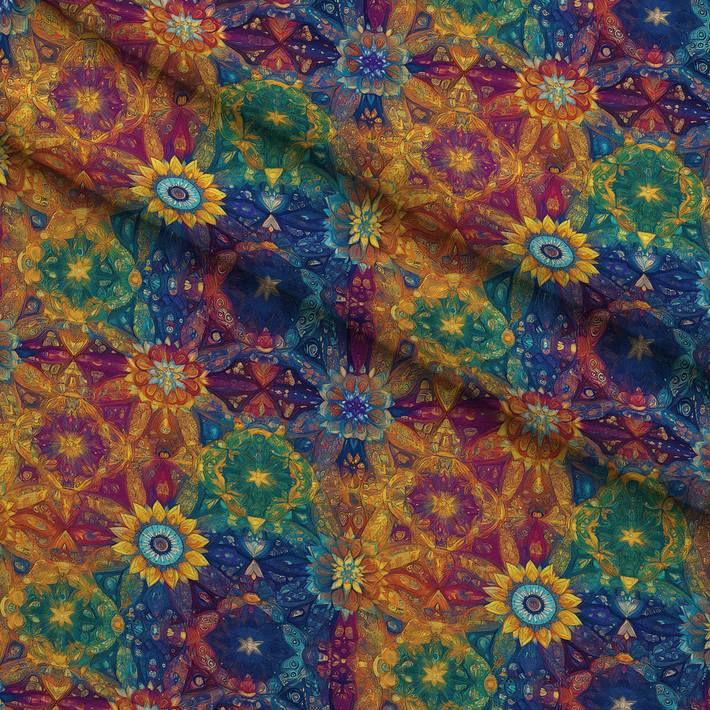 Prismatic Kaleidoscope Pattern 20 Fleece Fabric — fleece fabric folded close-up preview (mv-fleece-v1:lying)
