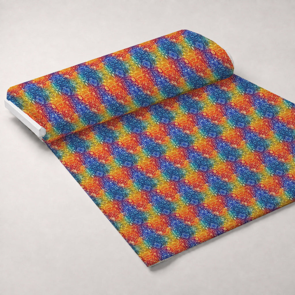 Prismatic Kaleidoscope Pattern 3 Fleece Fabric — fleece fabric unrolled bolt preview (mv-fleece-v1:bolt)
