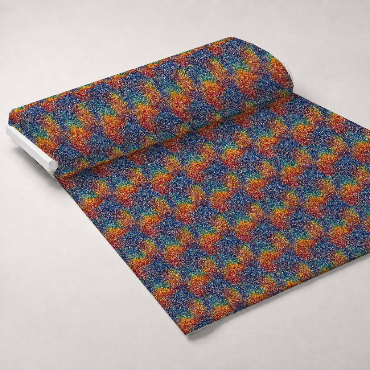Prismatic Kaleidoscope Pattern 8 Fleece Fabric — fleece fabric unrolled bolt preview (mv-fleece-v1:bolt)
