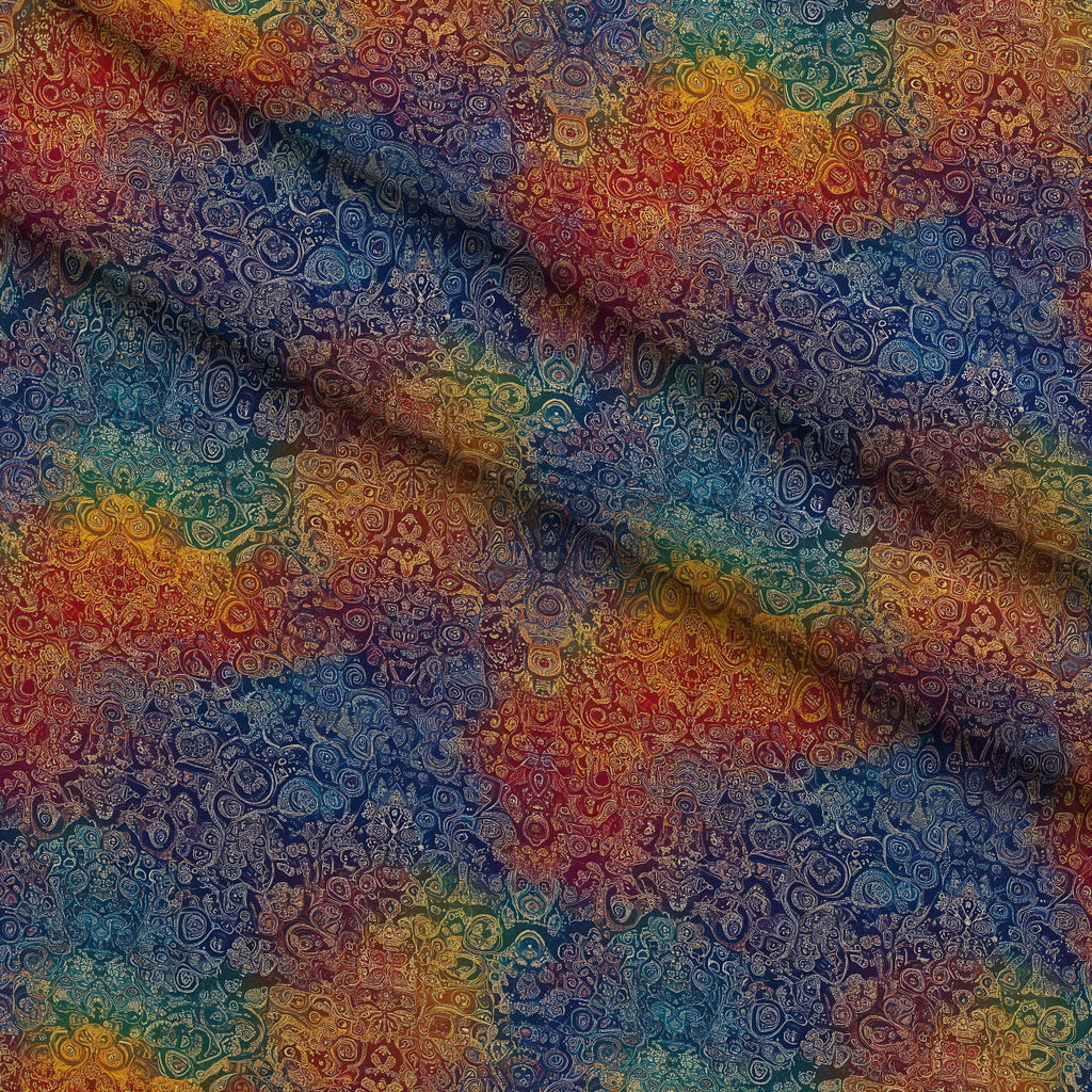 Prismatic Kaleidoscope Pattern 8 Fleece Fabric — fleece fabric folded close-up preview (mv-fleece-v1:lying)